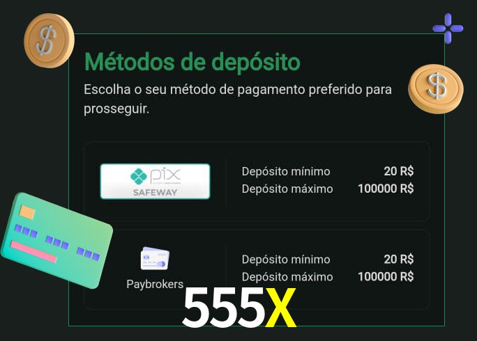 O cassino 555X oferece uma grande variedade de métodos de pagamento