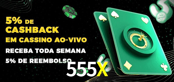 Promoções do cassino ao Vivo 555X